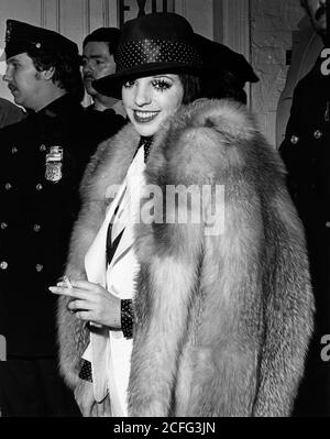 6. Januar 1977 - Frankfurt, Deutschland - Sängerin LIZA MINNELLI kommt nach Frankfurt, bevor sie auf ihrer ersten Deutschlandtournee auftrat, wird sie Konzerte in Frankfurt, Hamburg und Berlin geben.(Bildquelle: © Keystone Press Agency/Keystone USA via ZUMAPRESS.com) Stockfoto