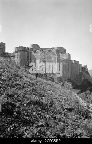 Originalunterschrift: Krak de Chevaliers (Kala't el-Husn). S.E. Ecke und Scharpp - Lage: Syrien ca. 1920 Stockfoto