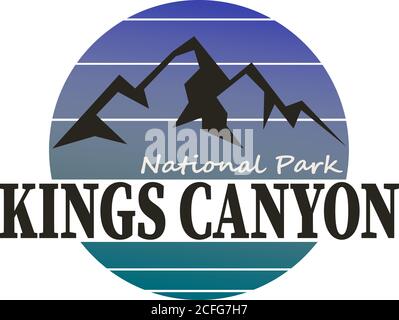 Logo-Schild Kings Canyon auf weißem Hintergrund, Vektorgrafik Stock Vektor