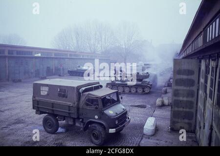 Französische Kaserne, Offenburg, 1980, Westdeutschland. Stockfoto