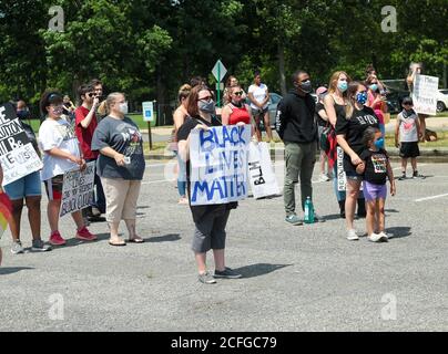 Protest in New Jersey nach früheren Polizeierschießungen im ganzen Land. Stockfoto