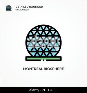 Montreal Biosphärenvektor-Symbol. Moderne Vektorgrafik Konzepte. Einfach zu bearbeiten und anzupassen. Stock Vektor