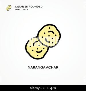 Vektorsymbol Naranga achar. Moderne Vektorgrafik Konzepte. Einfach zu bearbeiten und anzupassen. Stock Vektor