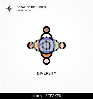 Diversity-Vektor-Symbol. Moderne Vektorgrafik Konzepte. Einfach zu bearbeiten und anzupassen. Stock Vektor