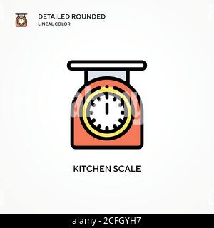 Vektorsymbol Küchenwaage. Moderne Vektorgrafik Konzepte. Einfach zu bearbeiten und anzupassen. Stock Vektor