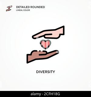 Diversity-Vektor-Symbol. Moderne Vektorgrafik Konzepte. Einfach zu bearbeiten und anzupassen. Stock Vektor