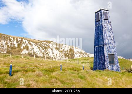 Samphire Hoe ist ein Landpark, der 2 Meilen westlich von Dover in Kent im Südosten Englands liegt. Der Park wurde mit 4.9 Millionen Kubikmetern geschaffen Stockfoto