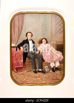 Pedro Martínez de Hebert, Antonio und Amelia del Valle y Serrano als Kinder, um 1855-1860, Öl auf Leinwand, Museo Cerralbo, Madrid, Spanien. Stockfoto