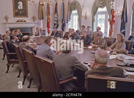 Jimmy Carter nimmt an einer Kabinettssitzung ca. 20. November 1978 Stockfoto