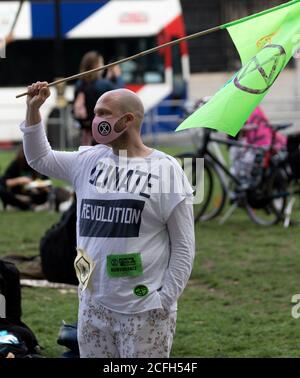 Westminster, London, Großbritannien. 5. September 2020.verschiedene Gruppen, darunter Extinction Rebellion Protest in Central London, Großbritannien Stockfoto