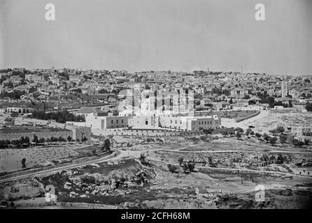 Museum (Rockefeller) in Jerusalem. Museum. Teleobjektiv vom Ölberg ca. 1934-1939 Stockfoto