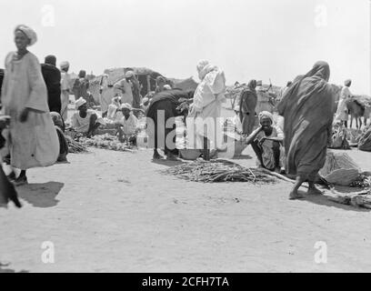 Sudan. Khartum. Dain el-Taschy. Open-Air-Wüstenmarkt ca. 1936 Stockfoto