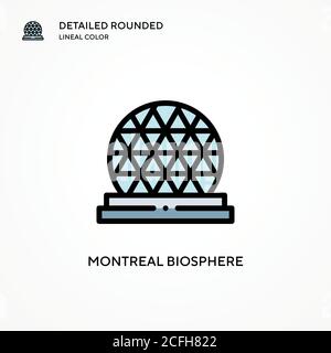 Montreal Biosphärenvektor-Symbol. Moderne Vektorgrafik Konzepte. Einfach zu bearbeiten und anzupassen. Stock Vektor