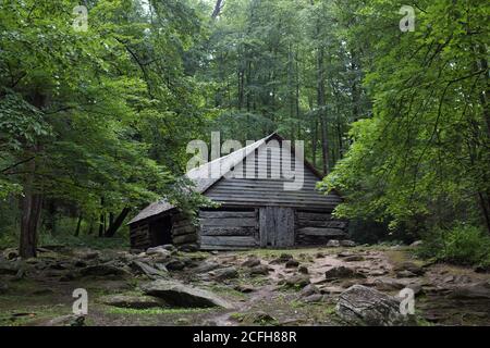 Noah Bud Ogle Place im Great Smoky Mountains National Park in den Vereinigten Staaten. Stockfoto