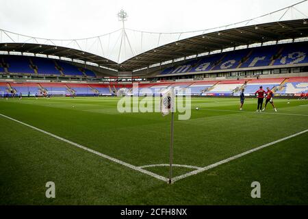 BOLTON, ENGLAND. 5. SEPTEMBER 2020 EIN Blick auf das Macron Stadium während des Carabao Cup 1. Runde Spiel zwischen Bolton Wanderers und Bradford City im Macron Stadium, Bolton. (Kredit: Chris Donnelly, MI News) Kredit: MI Nachrichten & Sport /Alamy Live Nachrichten Stockfoto