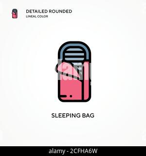 Vektorsymbol Schlafsack. Moderne Vektorgrafik Konzepte. Einfach zu bearbeiten und anzupassen. Stock Vektor