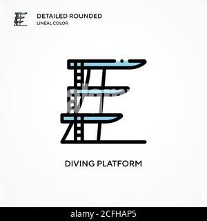 Vektor-Symbol für Tauchplattform. Moderne Vektorgrafik Konzepte. Einfach zu bearbeiten und anzupassen. Stock Vektor