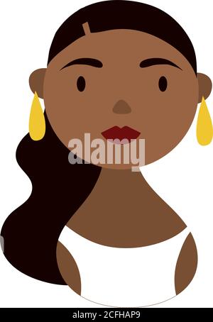 afro Frau Charakter nationalen hispanischen Erbe flache Stil Ikone Vektor Illustrationsdesign Stock Vektor