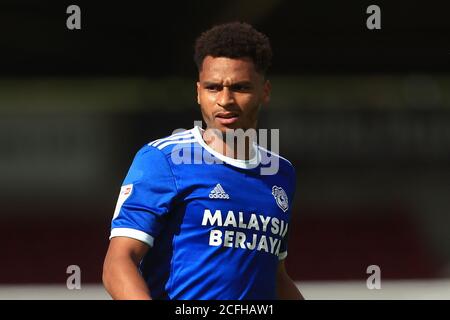 NORTHAMPTON, ENGLAND. 5. SEPTEMBER 2020 Josh Murphy von Cardiff City während des Carabao Cup-Spiels zwischen Northampton Town und Cardiff City im PTS Academy Stadium, Northampton. (Kredit: Leila Coker, MI News) Kredit: MI Nachrichten & Sport /Alamy Live Nachrichten Stockfoto