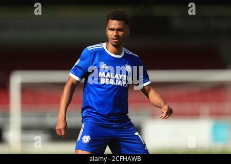 NORTHAMPTON, ENGLAND. 5. SEPTEMBER 2020 Josh Murphy von Cardiff City während des Carabao Cup-Spiels zwischen Northampton Town und Cardiff City im PTS Academy Stadium, Northampton. (Kredit: Leila Coker, MI News) Kredit: MI Nachrichten & Sport /Alamy Live Nachrichten Stockfoto