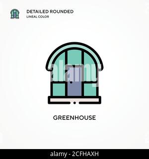 Symbol für Gewächshaus-Vektor. Moderne Vektorgrafik Konzepte. Einfach zu bearbeiten und anzupassen. Stock Vektor