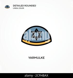 Yarmulke-Vektor-Symbol. Moderne Vektorgrafik Konzepte. Einfach zu bearbeiten und anzupassen. Stock Vektor