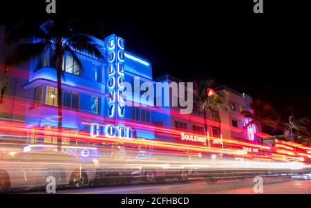 Die erstaunlichen Lichter von Deco Drive Stockfoto