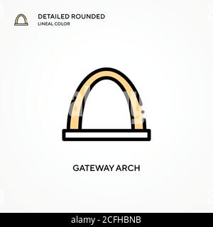 Gateway Arch Vector-Symbol. Moderne Vektorgrafik Konzepte. Einfach zu bearbeiten und anzupassen. Stock Vektor