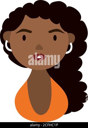 afro Frau Charakter nationalen hispanischen Erbe flache Stil Ikone Vektor Illustrationsdesign Stock Vektor