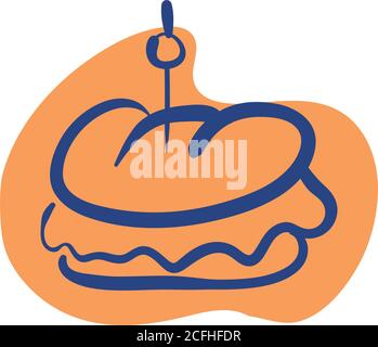 Sandwich fast food line style Symbol Vektor illustration Design Stock Vektor