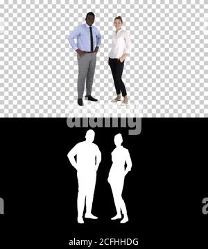 Erfolgreiche Geschäftsleute, Business Team posiert, Alphakanal Stockfoto