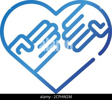 Hände Menschen im Herzen Liebe Symbol Gradient Stil Icon Vektor Illustrationsdesign Stock Vektor