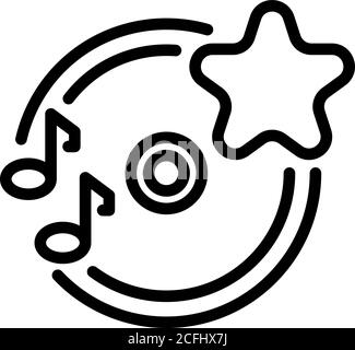 Sternsymbol für Wiedergabeliste, Gliederungsstil Stock Vektor