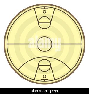Rundes Feld, um Basketball mit Markup, Vektor-Illustration zu spielen. Stock Vektor
