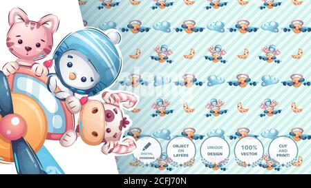 Happy travel Poster und Merchandising Stock Vektor