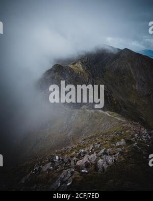 Blick auf den Aonach Eagach Ridge in Glencoe, Schottland Stockfoto