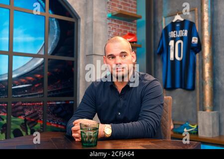 De Meern, Niederlande. September 2020. DE MEER, 06-09-2020 Voetbal International hat heute einen wöchentlichen Podcast über ihren Live-Stream Youtube Kanal gestartet. Wesley Sneijder Kredit: Pro Shots/Alamy Live Nachrichten Stockfoto