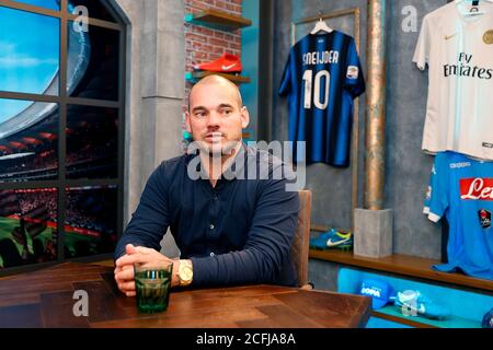 De Meern, Niederlande. September 2020. DE MEER, 06-09-2020 Voetbal International hat heute einen wöchentlichen Podcast über ihren Live-Stream Youtube Kanal gestartet. Wesley Sneijder Kredit: Pro Shots/Alamy Live Nachrichten Stockfoto