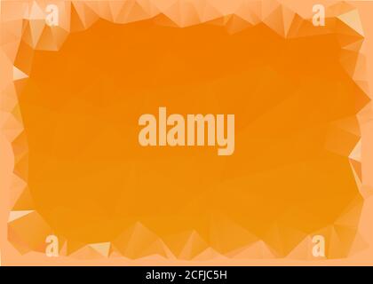 Weiche Dreiecke Rahmen Auf Abstrakt Tief Poly Orange Gradient Polygonal Hintergrund Vektorgrafik Stock Vektor