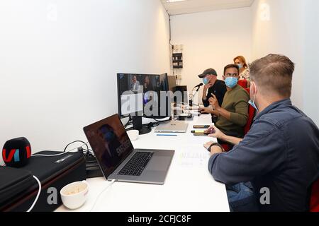 De Meern, Niederlande. September 2020. DE MEER, 06-09-2020 Voetbal International hat heute einen wöchentlichen Podcast über ihren Live-Stream Youtube Kanal gestartet. Produzenten hinter der Szene Credit: Pro Shots/Alamy Live News Stockfoto