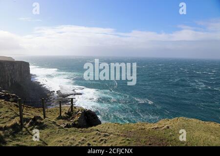 Blick von Dunnet Head bei stürmischem Wetter, nördlich von Schottland Stockfoto