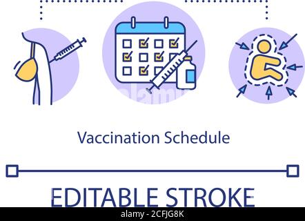 Symbol für das Konzept des Impfplans Stock Vektor