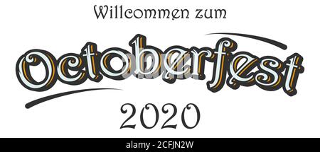 Oktoberfest Bier Festival Text isoliert auf weißem Hintergrund Vektor-Illustration. Stock Vektor