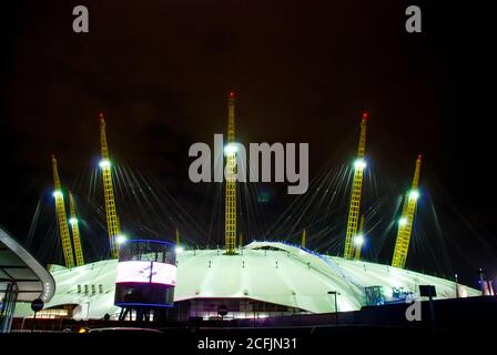 Der Unterhaltungskomplex O2 Arena in Greenwich, London Stockfoto