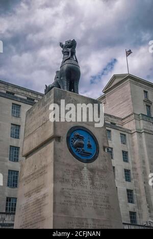 Eine Statue in Whitehall, London, die an die Männer erinnert, die während des Zweiten Weltkriegs in der britischen 14. Armee im Fernen Osten dienten Stockfoto