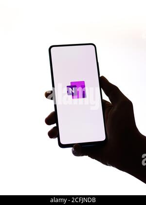 Assam, indien - September 6, 2020 : Microsoft onenote Logo auf Handy-Bildschirm Stock Bild. Stockfoto