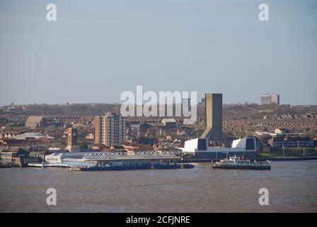 Die Seacombe Ferry Terminal auf der anderen Seite des Flusses Mersey in der Wirral, Großbritannien Stockfoto