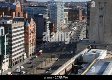 Der Strand entlang der Uferpromenade in Liverpool, Großbritannien Stockfoto