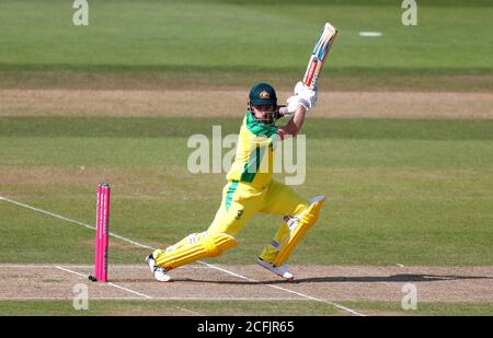 Australien Kapitän Aaron Finch Fledermäuse während des zweiten Vitality IT20 Spiel im Ageas Bowl, Southampton. Stockfoto