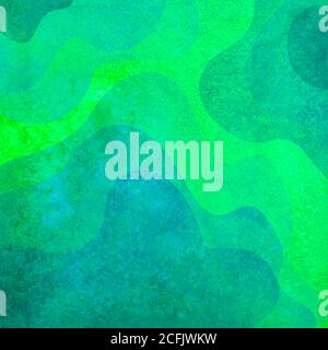 Abstrakt Aquarell kreativen Hintergrund mit bunten hellen grünen farbigen Grunge geometrischen Formen. Aquarell handbemalte Wellen Illustration. Banne Stockfoto